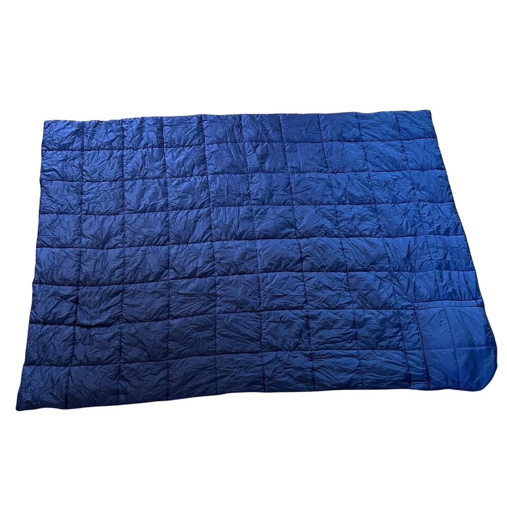 Eddie Bauer NWT Navy Blue 50x70 Quilted Down Packable Throw Blanket Camping